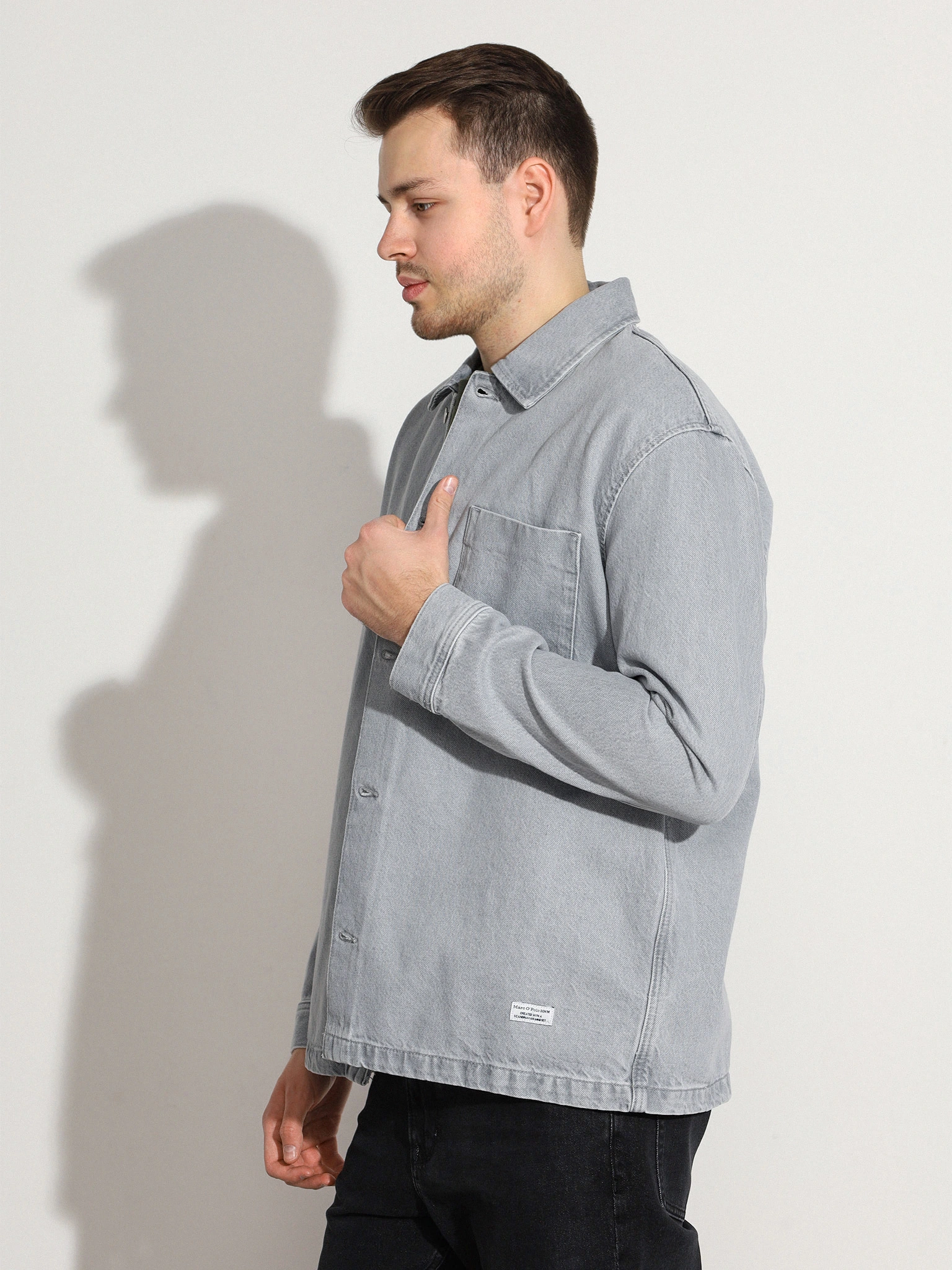 Куртка джинсовая светло-серого цвета из хлопка